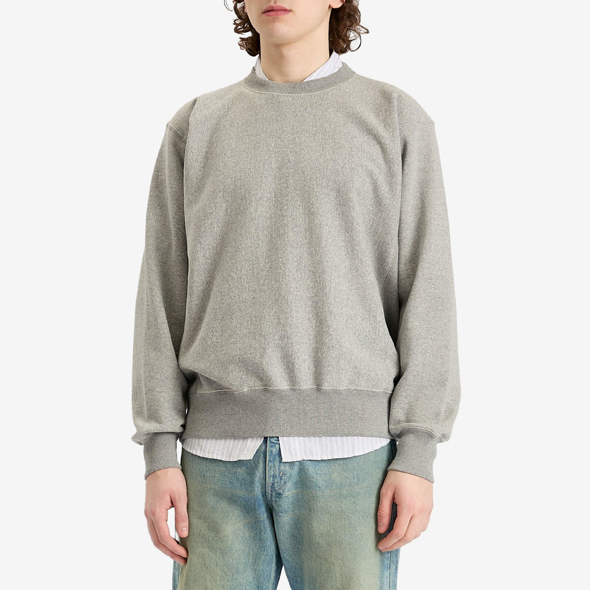 Auralee Men's Soft Jersey Sweatshirt in Top Grey Auralee