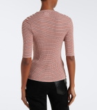 Courrèges Striped cotton-blend T-shirt