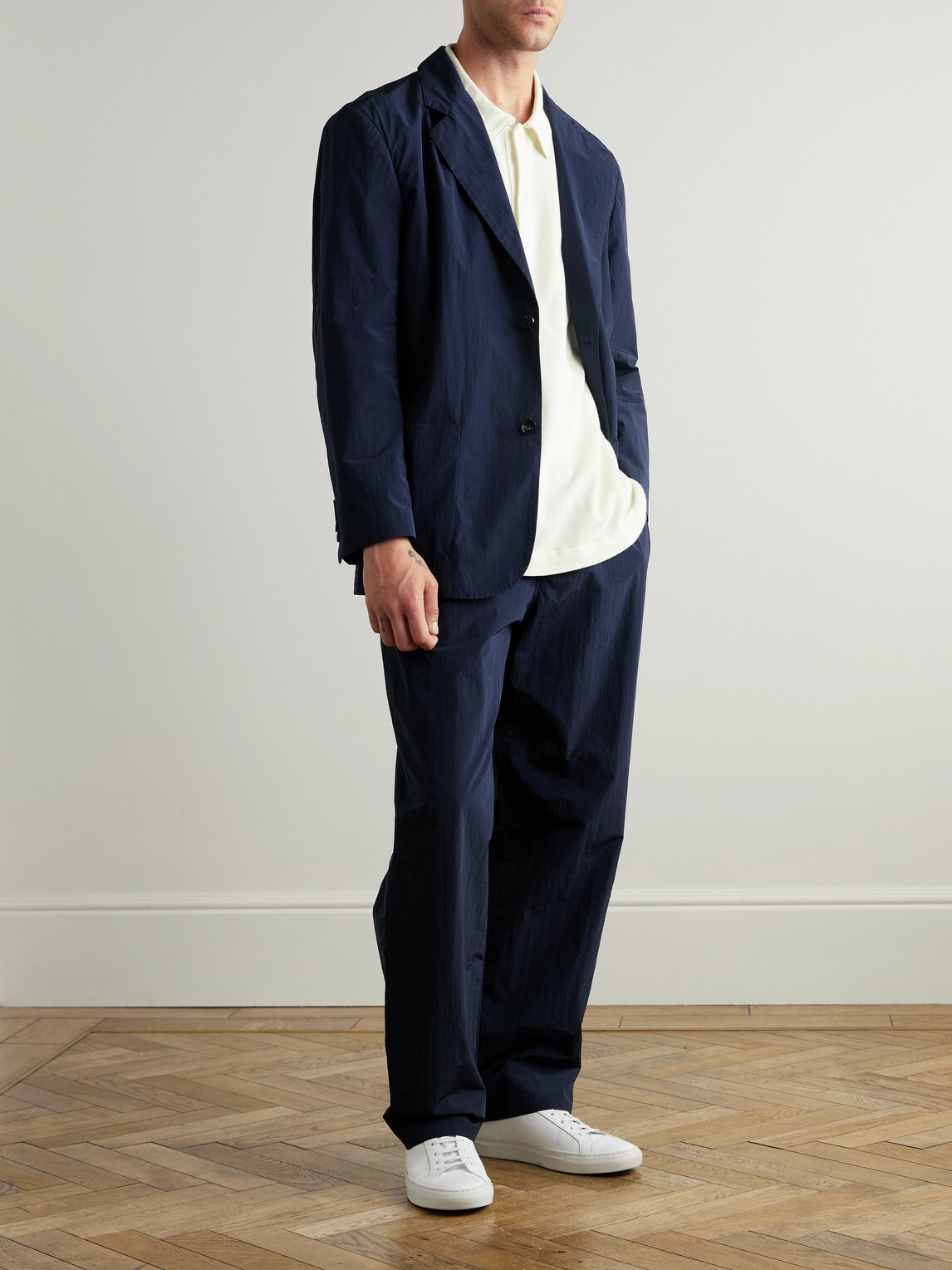 SSAM - Cotton and Silk-Blend Piqué Rugby Shirt - Neutrals