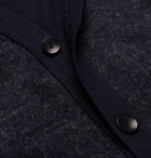 Junya Watanabe - Panelled Wool-Blend Bouclé and Jersey Cardigan - Blue