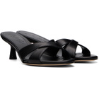Aeyde Black Vero Leather Mule Heeled Sandals