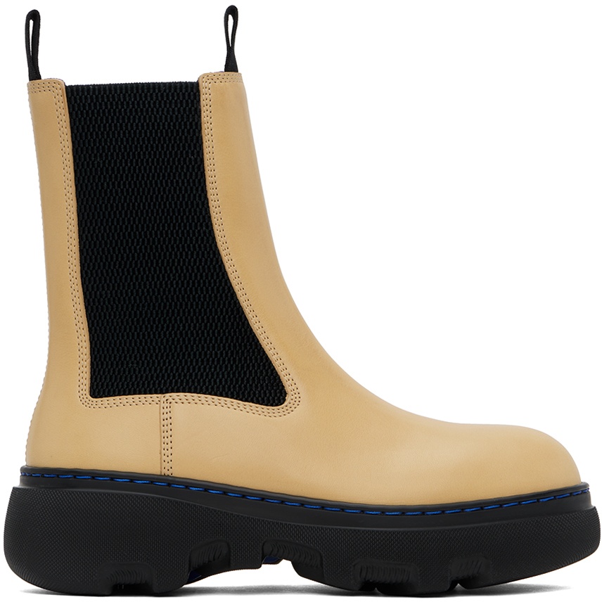 Photo: Burberry Yellow Leather Creeper Chelsea Boots