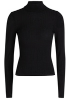 Alice + Olivia Lanie Pointelle Knit top Black