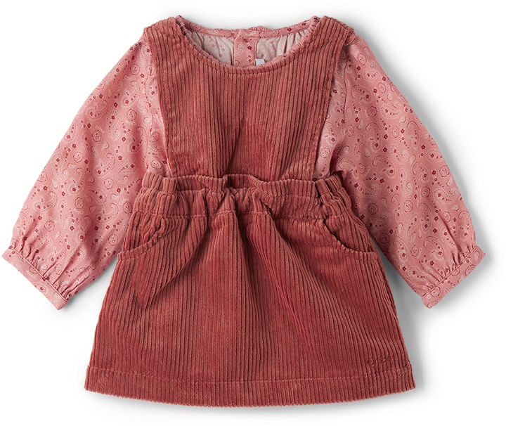 Photo: Chloé Baby Pink Paisley Print Blouse & Corduroy Dress Set