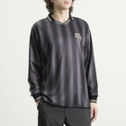Karma8a Men's Stripe Long Sleeve Polo T-Shirt in Brown