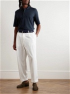 Giorgio Armani - Cotton and Cashmere-Blend Piqué Polo Shirt - Blue