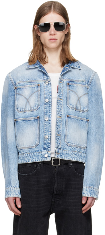 Photo: Dsquared2 Blue Light Diagonale Wash 70's Denim Jacket