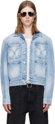 Dsquared2 Blue Light Diagonale Wash 70's Denim Jacket