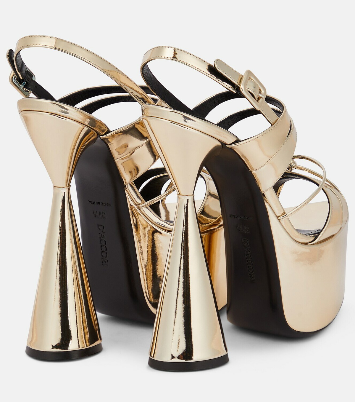 D'Accori Belle metallic leather platform sandals