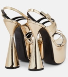 D'Accori Belle metallic leather platform sandals