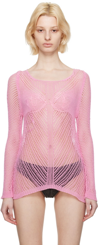 Photo: Guess Jeans U.S.A. Pink Scoop Neck Sweater