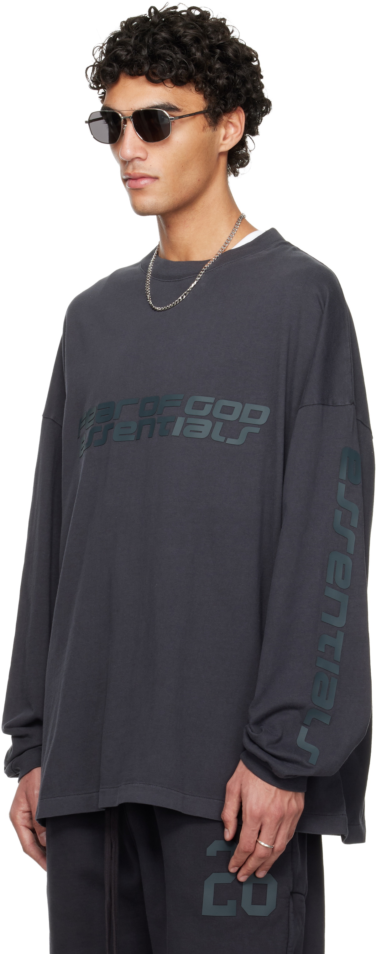 Fear of God ESSENTIALS Gray Holiday 90s Long Sleeve T-shirt