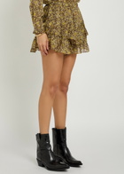 Isabel Marant étoile Jocadia Floral Ruffled Cotton Shorts Khaki