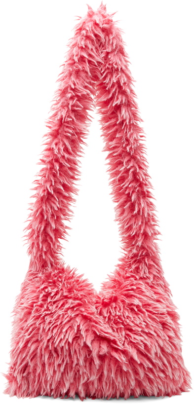 Photo: ERL Pink Faux-Fur Messenger Bag