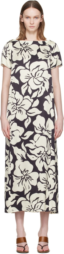 Photo: Dries Van Noten Black & Off-White Floral Midi Dress
