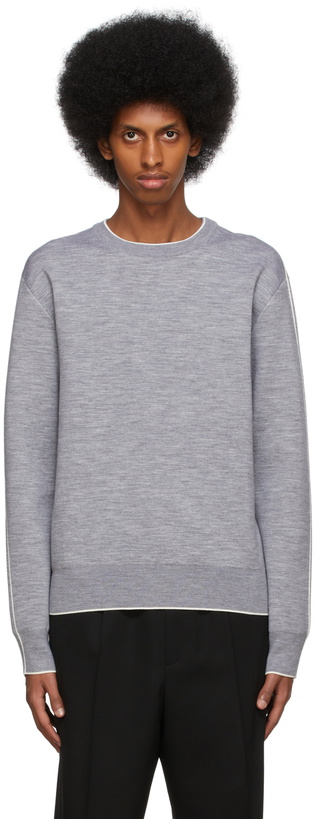 Photo: Jil Sander Grey Double-Faced Knit Sweater