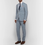 Canali - Dusty-Blue Kei Slim-Fit Tapered Mélange Linen and Silk-Blend Suit Trousers - Blue