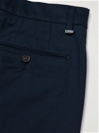 Dunhill - Straight-Leg Stretch Cotton and Mulberry Silk-Blend Chinos - Blue
