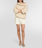 Loro Piana Ribbed-knit off-shoulder cashmere sweater