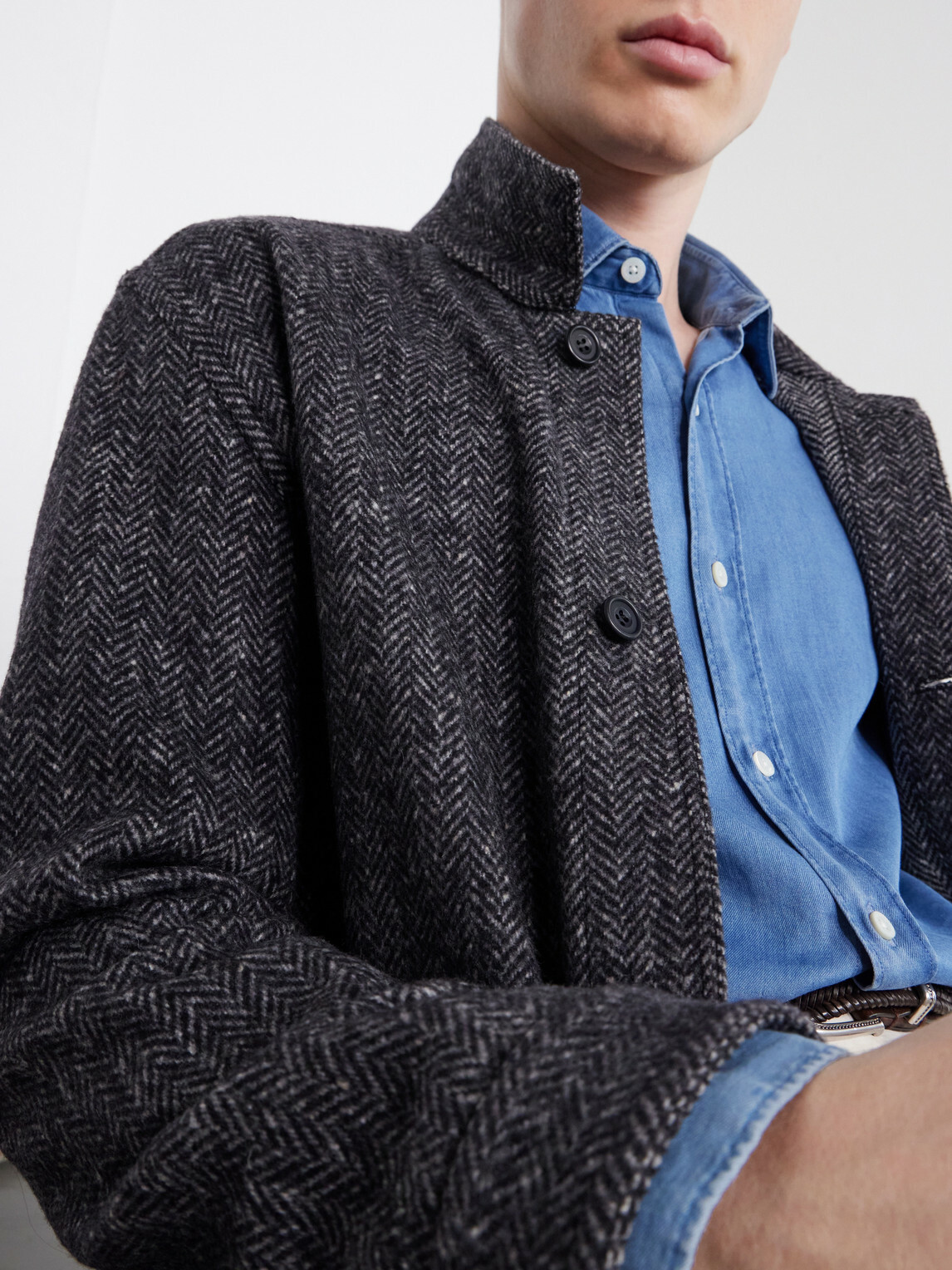 Anderson & Sheppard - Herringbone Wool Overshirt - Gray