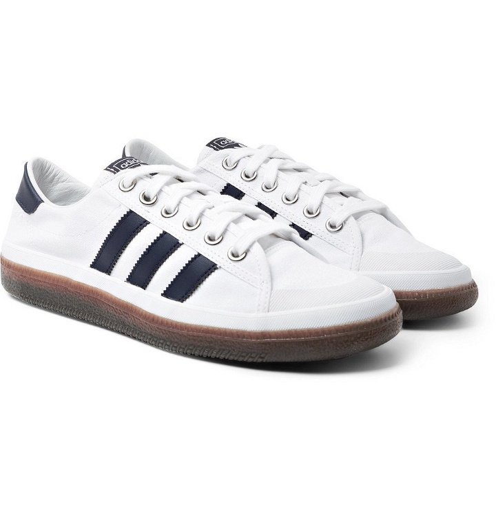 Photo: adidas Consortium - SPEZIAL Norfu Leather-Trimmed Canvas Sneakers - White