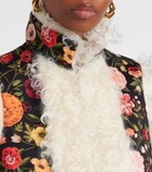 La DoubleJ Folk floral faux fur-trimmed vest