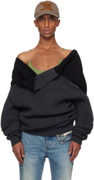 Y/Project Gray Zip Insert High Neck Sweater