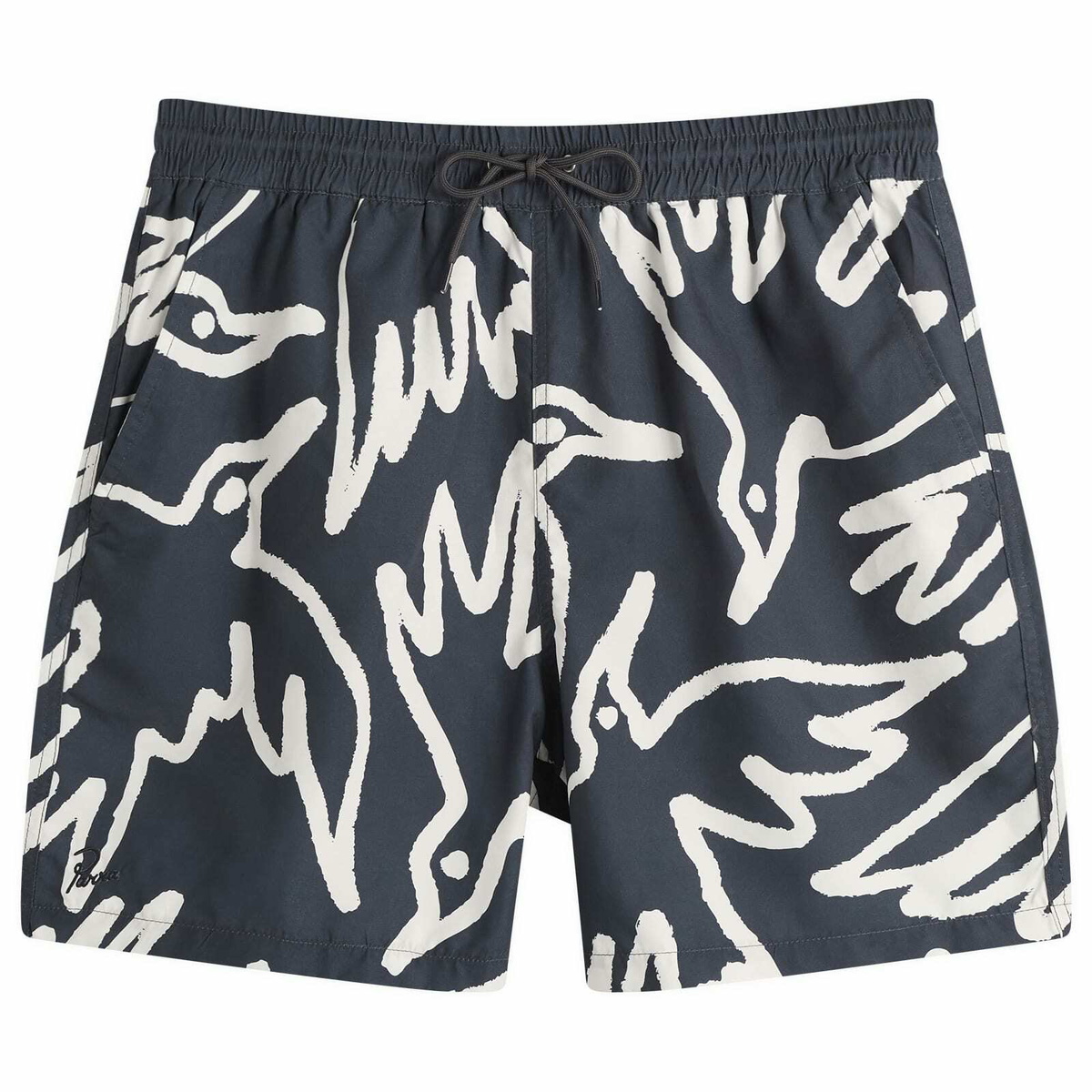 By Parra Men's Birds Fly Free Swim Shorts in Black