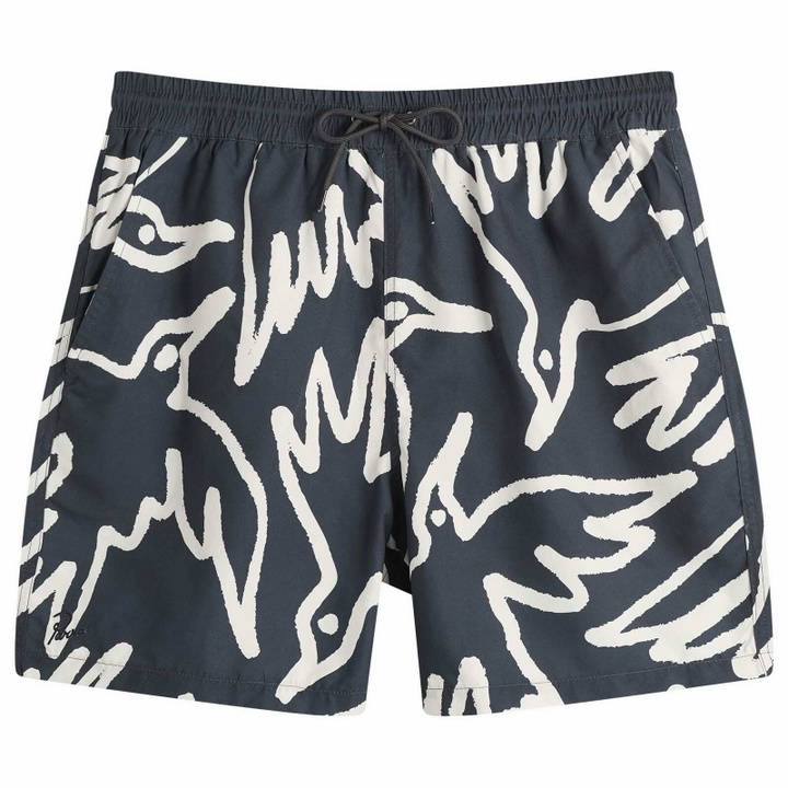 Photo: By Parra Men's Birds Fly Free Swim Shorts in Black