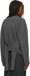 ISSEY MIYAKE Gray Backpack Knit Sweater