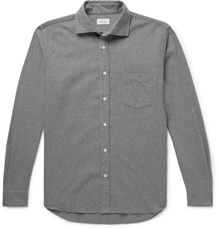 Photo: Hartford - Paul Cutaway-Collar Cotton-Flannel Shirt - Gray