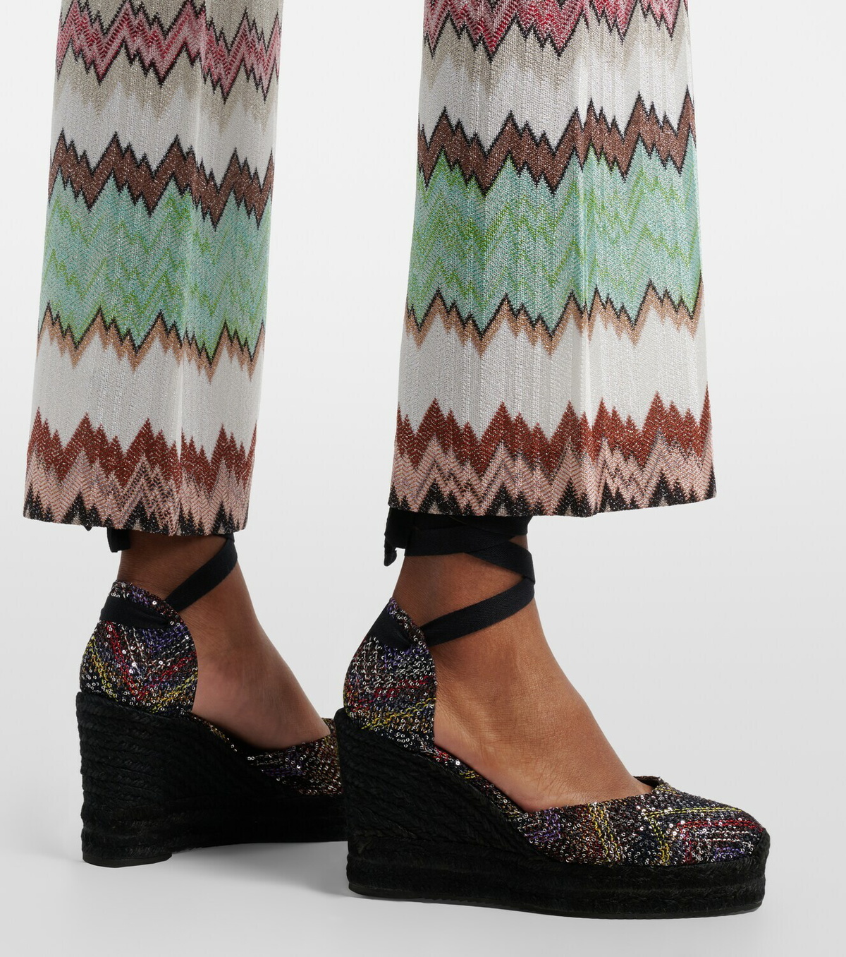 Missoni Eva 80 sequined espadrille wedges