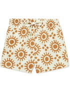 Atalaye - Carsyl Mid-Length Printed Recycled Swim Shorts - Orange