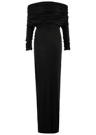 Entire Studios Bound Draped Stretch-cotton Midi Dress Black