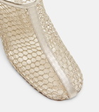Souliers Martinez Giulia leather-trimmed fishnet mules