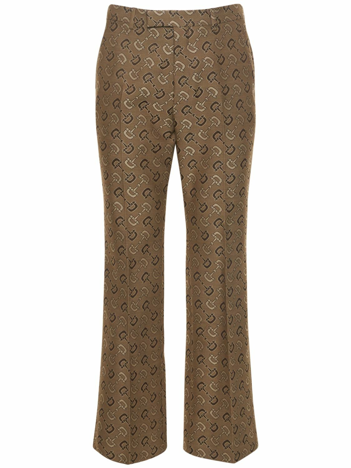 GUCCI - Maxi Horsebit Cotton Blend Pants Gucci