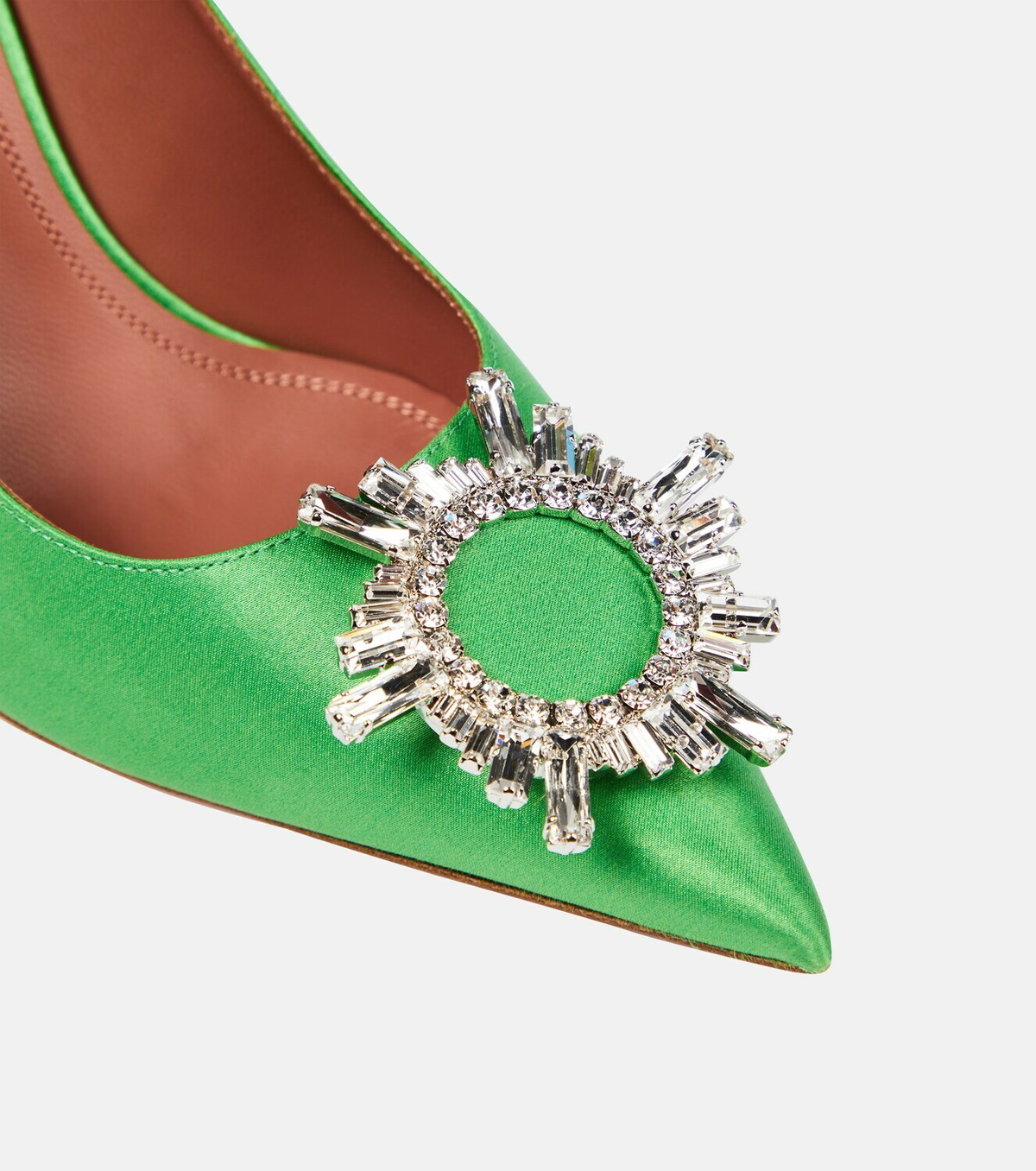Amina Muaddi Begum embellished satin pumps