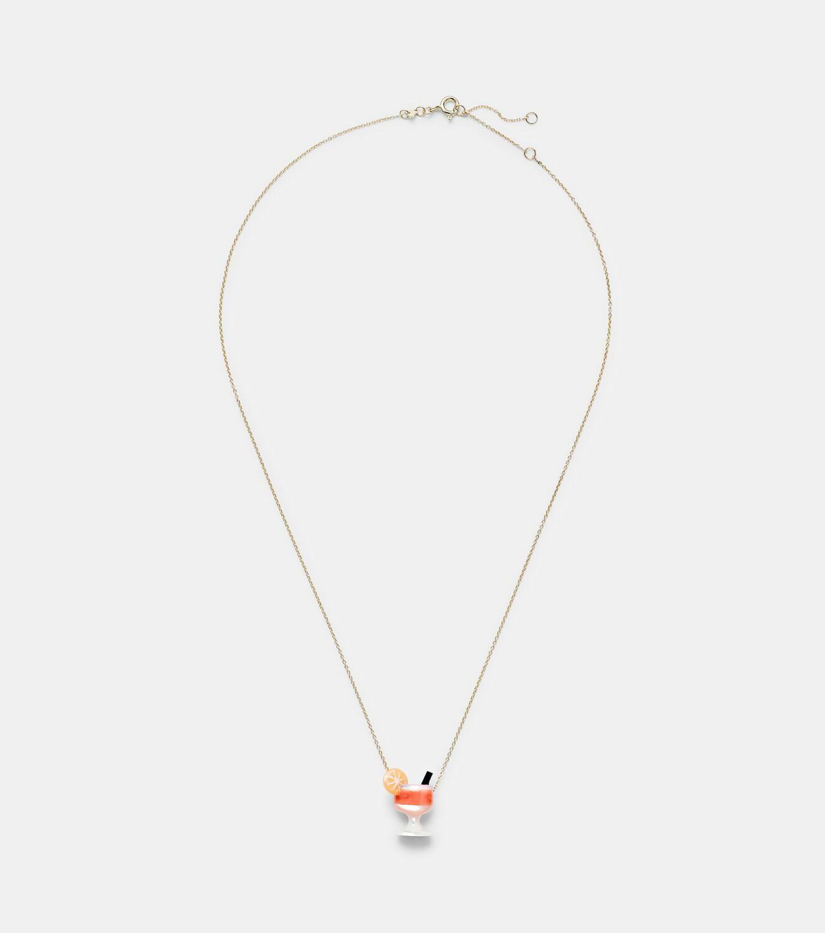 Aliita Cocktail 9kt charm necklace with mother of pearl and coral