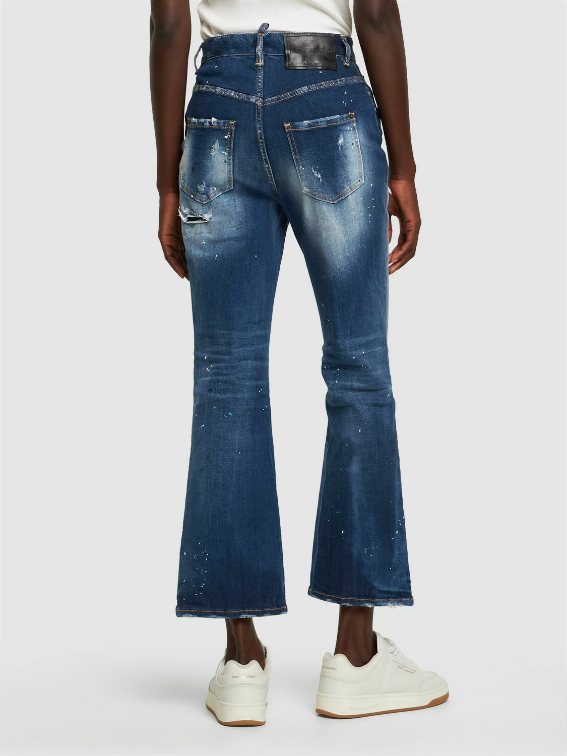 DSQUARED2 - Spray Paint High Waisted Flared Jeans Dsquared2