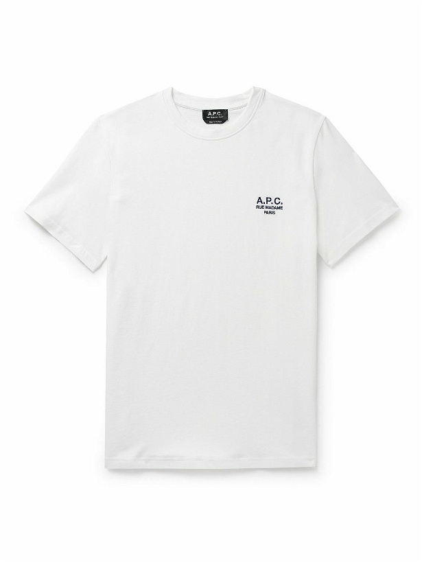 Photo: A.P.C. - Logo-Embroidered Cotton-Jersey T-Shirt - White