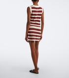 Eres Intervalle knitted striped cotton-blend lamé miniskirt