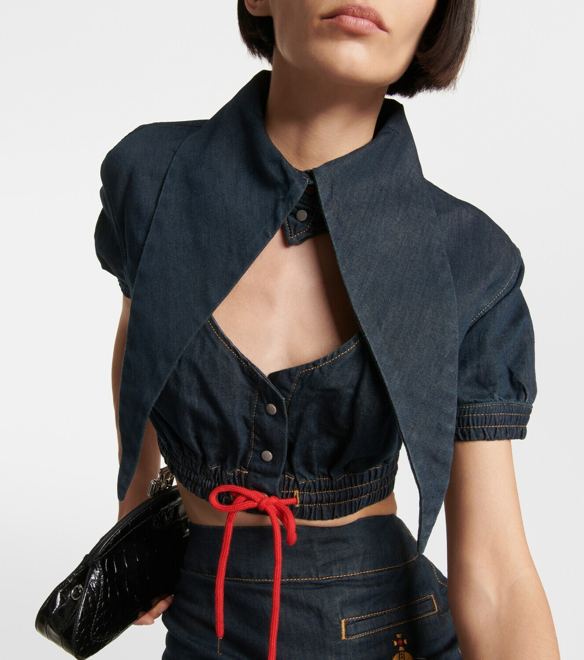 Vivienne Westwood Cropped denim cutout top