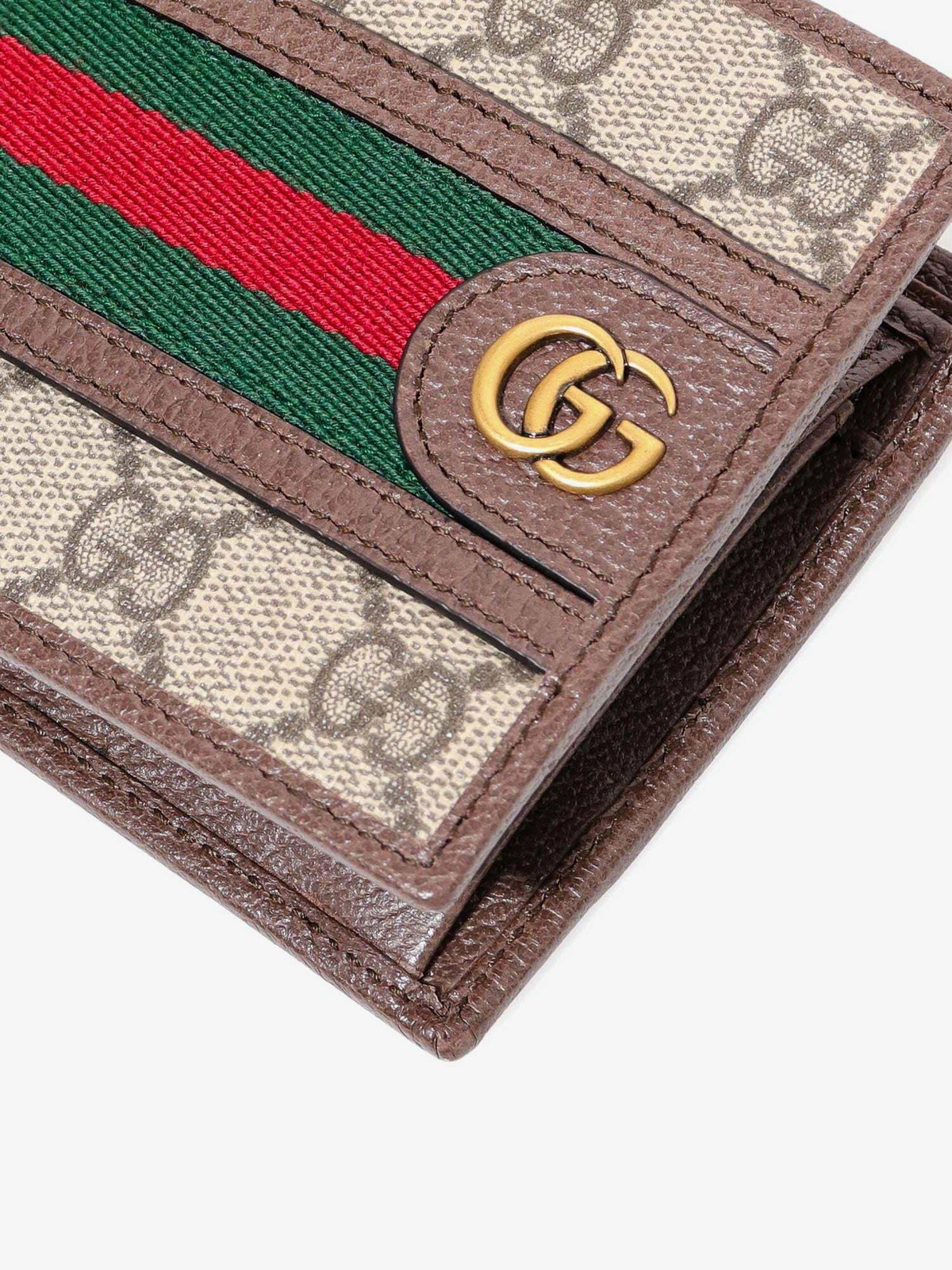 24AW new/GUCCI GGレザートリムウォレット Wallet Brown Zip around wallet with bamboo in brown leather | GUCCI® GR