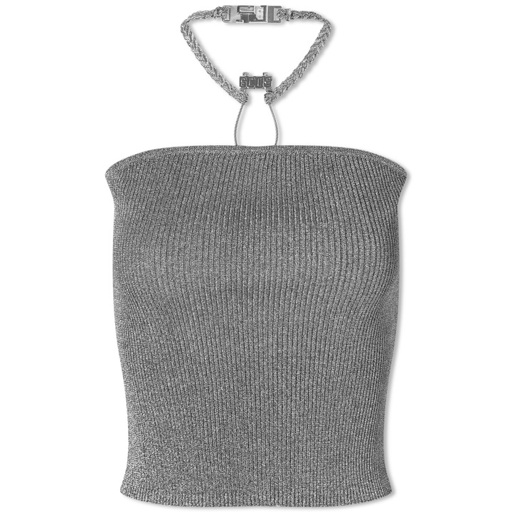 Photo: GCDS Women's Hoop Metallic Knit Top in Silver