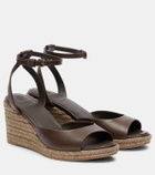 Brunello Cucinelli Leather espadrille wedges