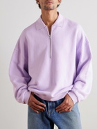 AGOLDE - Pace Half-Zip Cotton-Jersey Sweatshirt - Pink