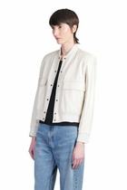 Salvatore Santoro Bomber Jacket In Beige Leather
