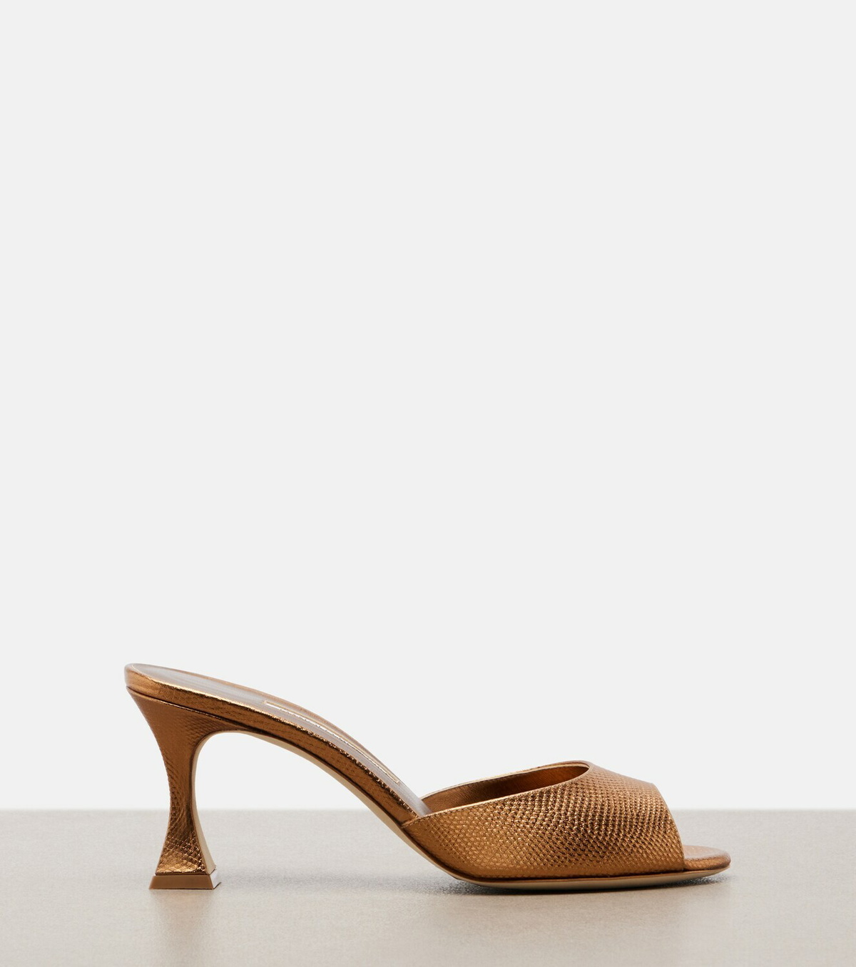 Manolo Blahnik Jadaron metallic leather mules