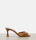 Manolo Blahnik Jadaron metallic leather mules