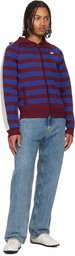 Wales Bonner Burgundy 'The Music Knit' Hoodie